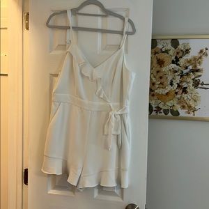 Parker white ruffle romper